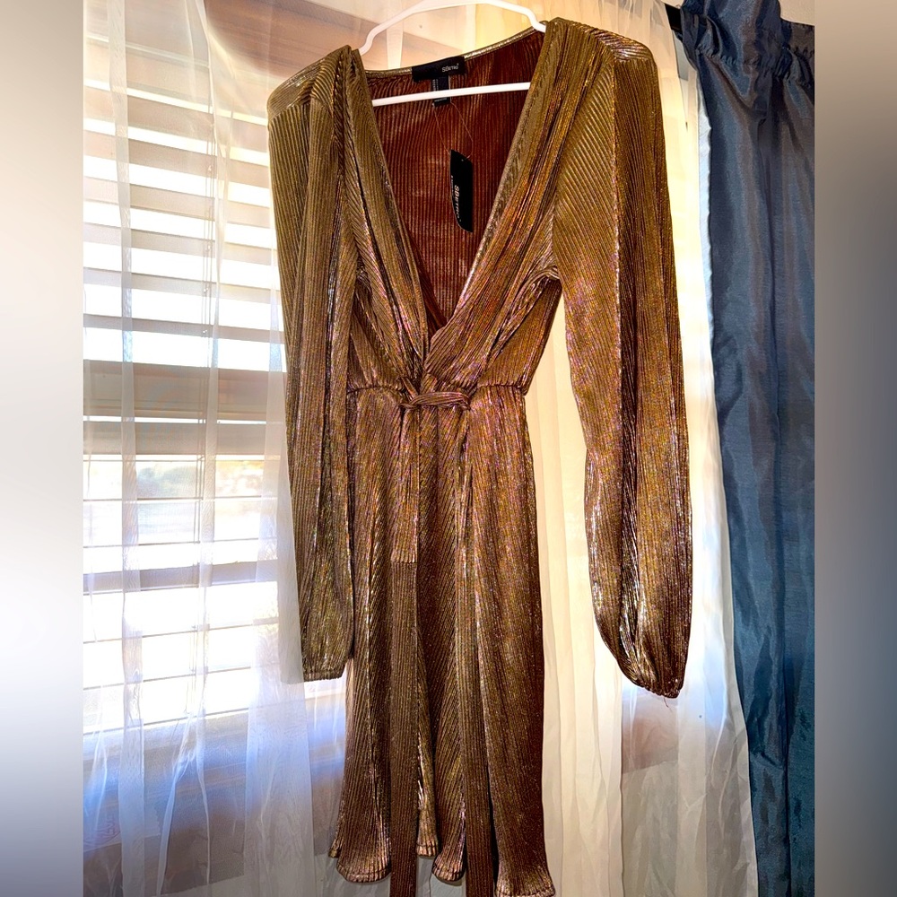 Gold flowy dress